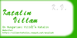 katalin villam business card